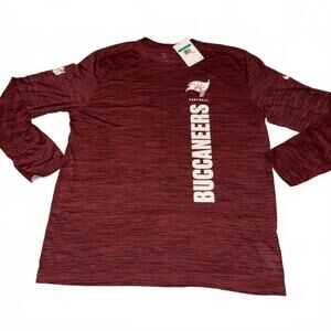 New Nike NFL Tampa Bay Buccaneers Dri-Fit Long Sleeve Shirt Mens XL Football Red
